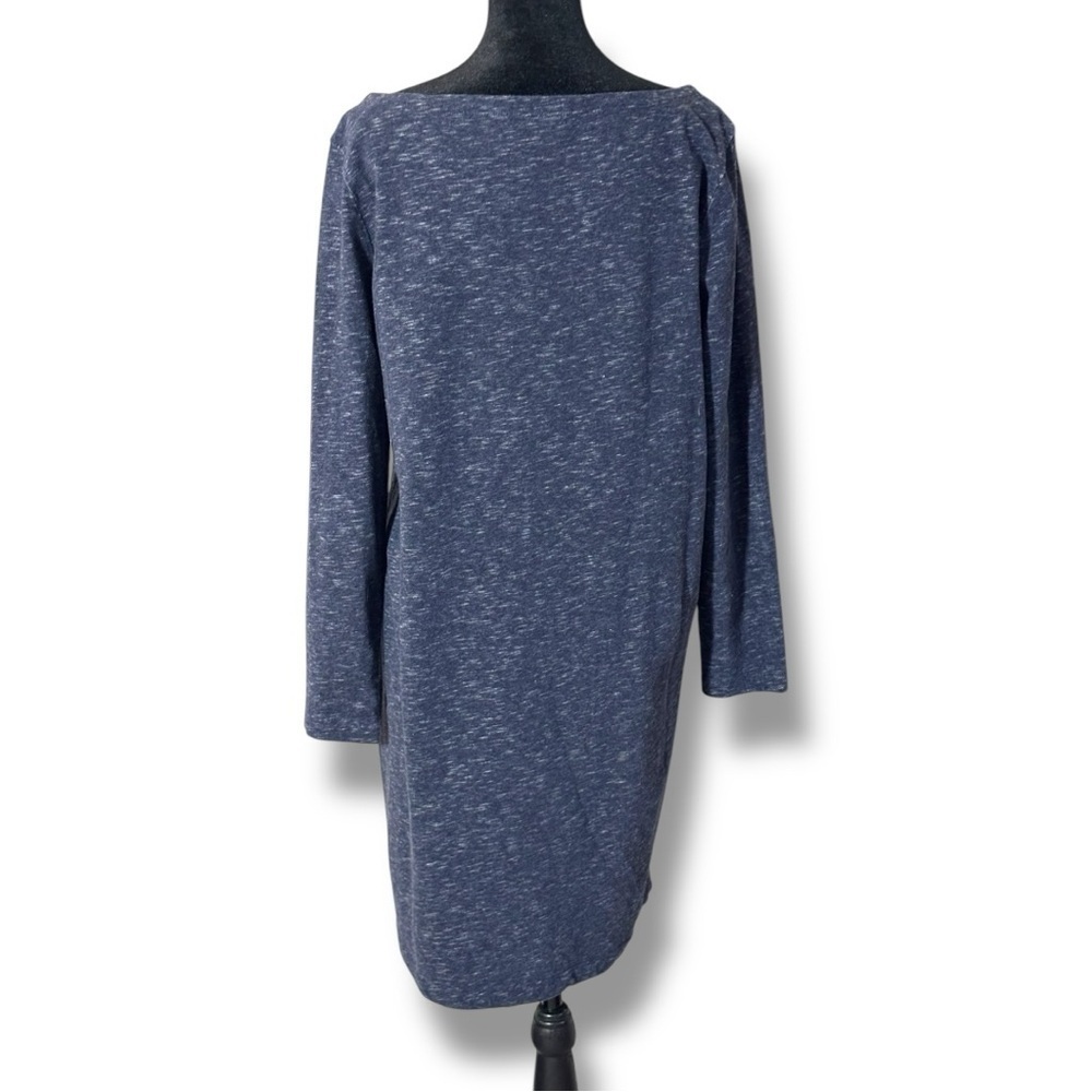 GAP Blue-Gray Sheath Knit Casual Mini Dress Straight Boat Neckline 3/4 Sleeves - Picture 5 of 15